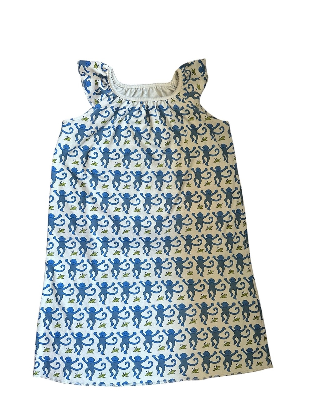 Roller Rabbit Blue Monkey Marina Dress Blue‎ White Youth Size 8